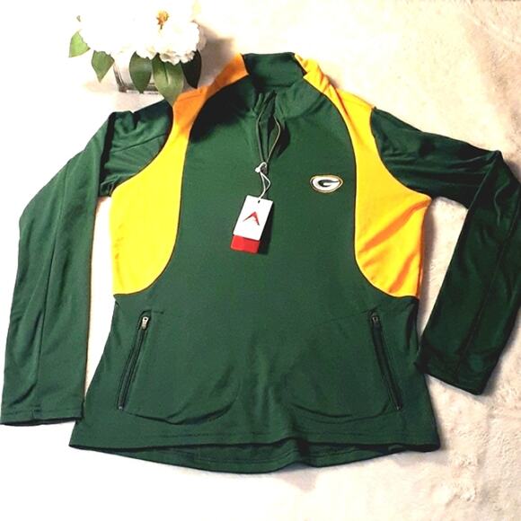 GREEN BAY PACKERS Long Sleeve Top Sz Small Authentic NFL Sports Apparel w Tags - Picture 1 of 9